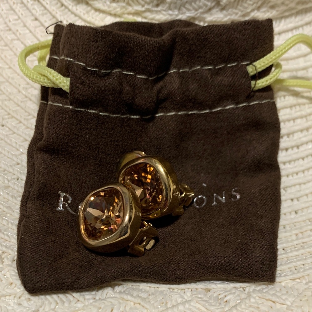 Dior Gold-Tone Earrings with Amber Crystal Stones